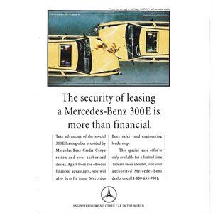 Mercedes Benz 300 E Advertisement Leasing 1990s  Vintage Print Ad